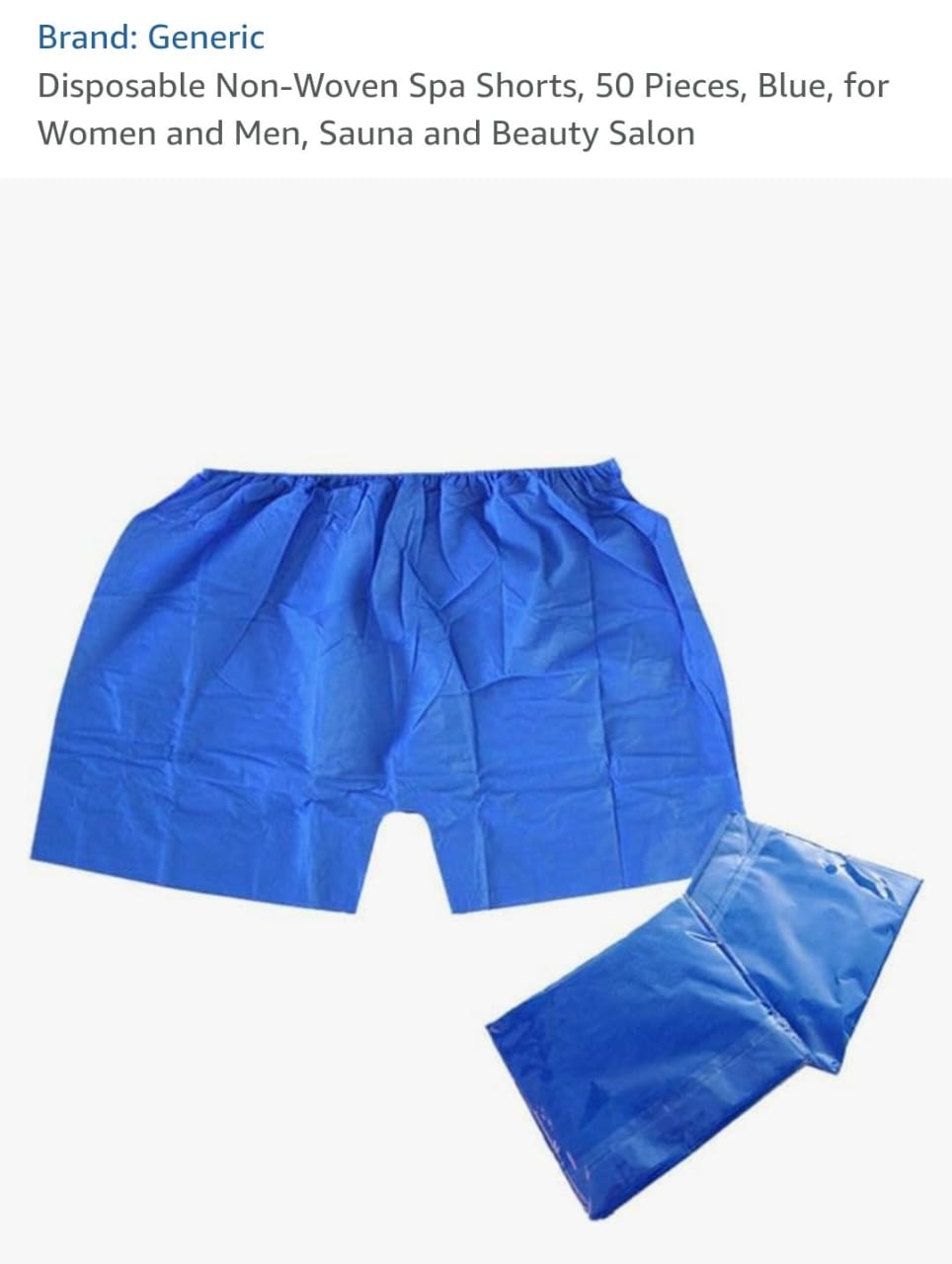 Disposable Non-Woven Spa Shorts, Unisex  for sauna and Beauty Salon